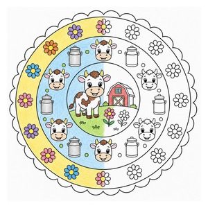 Ausgemaltes Kuh-Mandala