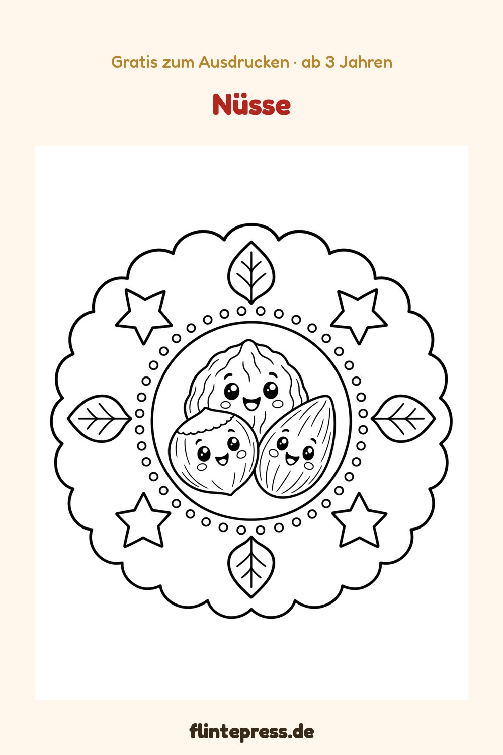 Nikolaus-Mandala „Nüsse“ zum Ausmalen