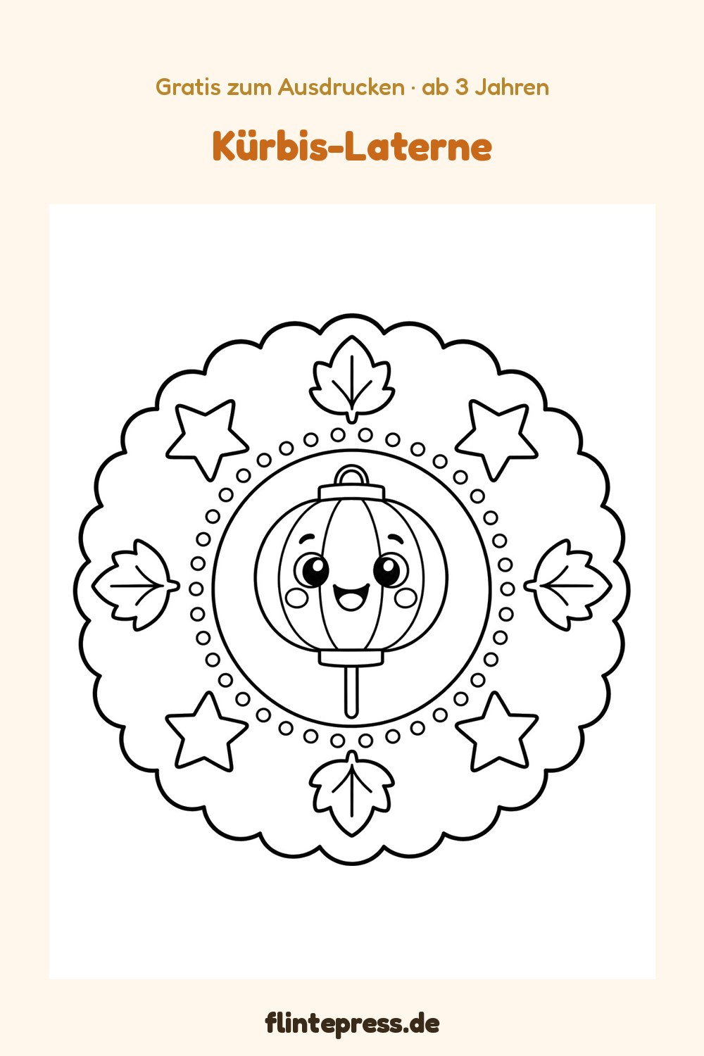 St. Martin-Mandala „Kürbis-Laterne“ zum Ausmalen